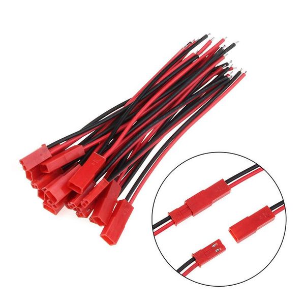 Diğer Aydınlatma Aksesuarları 10 Pairs JST 2.54mm Pitch 2 P Bağlayıcı Fiş Kablosu Erkek + Kadın 10 cm / 15 cm Uzun 22AWG RC Pil Için