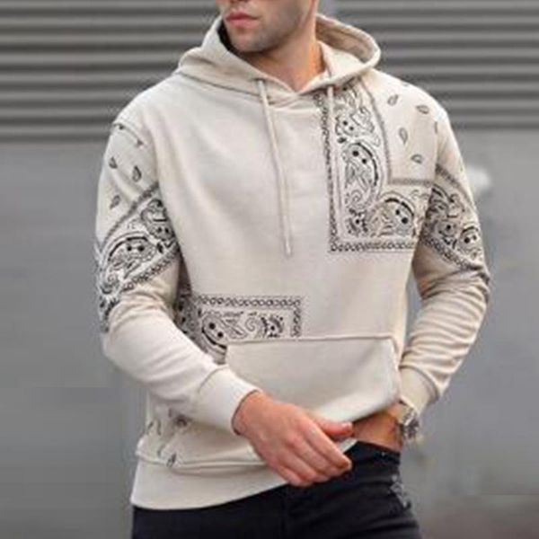 

men's hoodies & sweatshirts men casual long sleeve drawstring hooded sweatshirt mens fashion clothing 2021 autumn streetwear vintage pa, Black