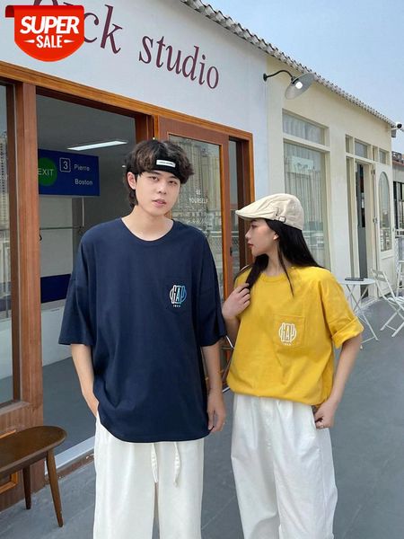 

pocket logo gxp pure cotton short sleeve t-shirt couple #ur2o, White;black