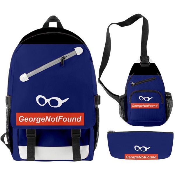 

backpack georgenotfound milk 3d 3pcs/set boys girls oxford waterproof primary middle school students schoolbag men