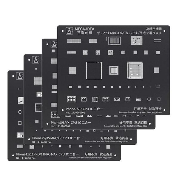 

professional hand tool sets mega-idea bga reballing stencil kit for 11 11pro xs max xr p 8 7p 7 6s 6 cpu ic chip tin planting sold
