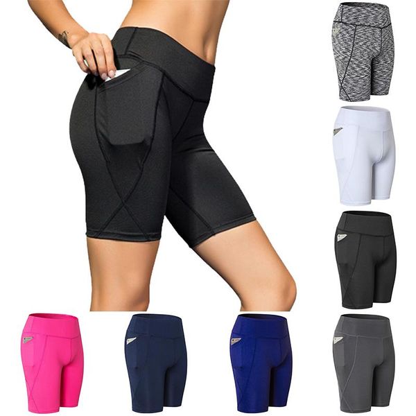 

yoga outfits ly comfortable outdoor indoor shorts with side pockets tummy control workout running leggings sd669, White;red
