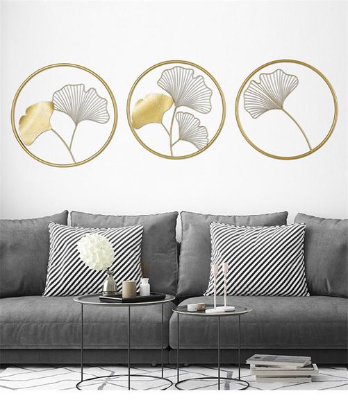 

[hht] modern light luxury gold iron arts wall hanging mural el cafe bedroom livingroom sofa background home decoration decorative objects &