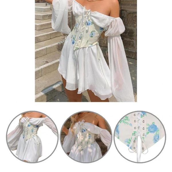 

bustiers & corsets girdle belt slimming tummy clothing tight adjustable bustier waist cincher for travel, Black;white