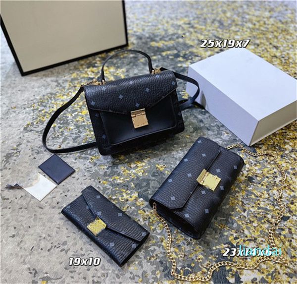 

women shoulder bags handbags 3pcs/set fashion multi pochette accessories chain lady crossbody messenger bag coin purse designer