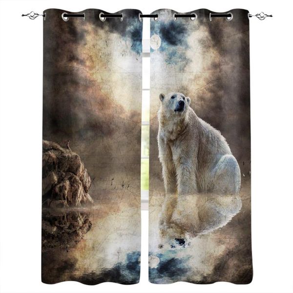 

curtain & drapes moon polar bear waves window treatments curtains valance room large bathroom bedroom floral indoor fabric decor