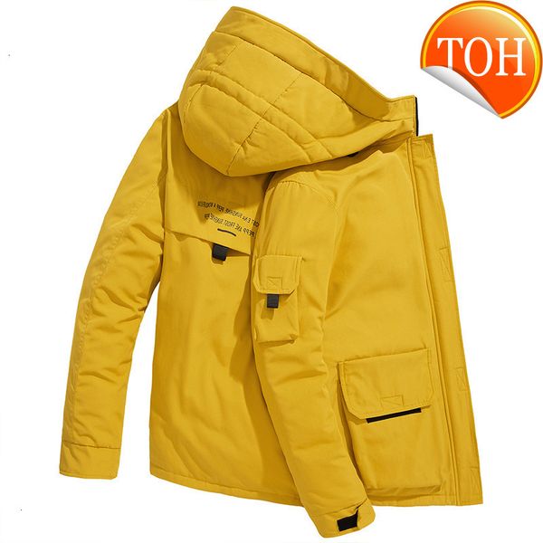 

winter jacket men's thick snow parka overcoat white duck down men wind breaker brand tace coat, Black