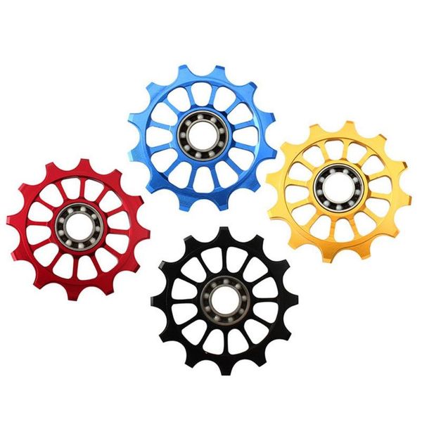

bike heels & chainwheels bicycle rear derailleur guide wheel aluminum alloy + ceramic mtb 12t roller pulley for cycling accessories