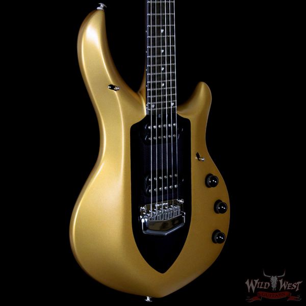 Music Man John Petrucci Majesty Gold Mine Black Center Chitarra elettrica Tremolo Bridge, China Pickups, 9V Battery Box