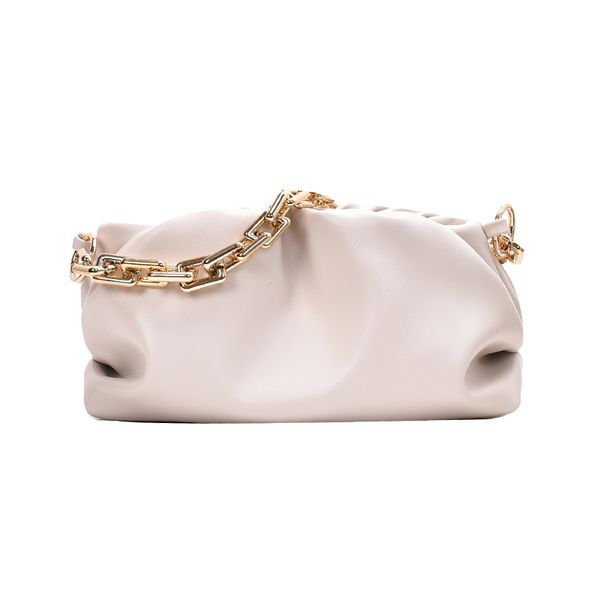 

gold chain pu leather bag for women 2021 summer armpit bag lady shoulder handbags female solid color travel hand bag l003
