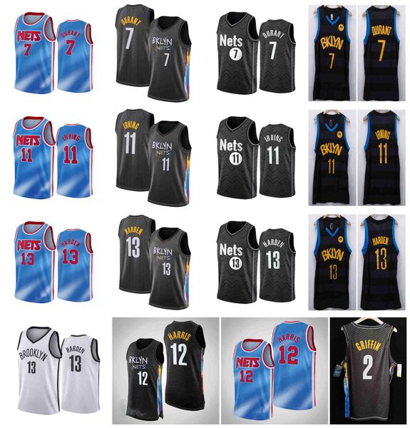 

2021 men's brooklynnetsbasketball jerseys james 13 harden 12 harris blake 23 griffin kevin 7 durant 11 irving jersey city kyrie edition, Black;red