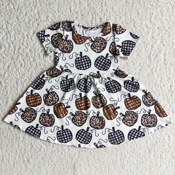 

clothing sets wholesale girl dresss halloween pumpkin baby birthday dress, White