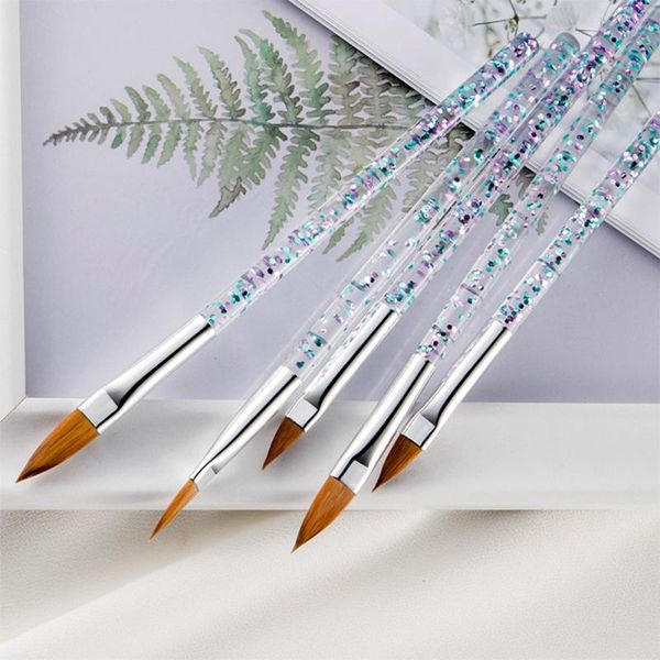 

nail brushes 5pcs/set engraving brush dotting paint drawing beauty tools art uv gel carving pen acrylic, Yellow