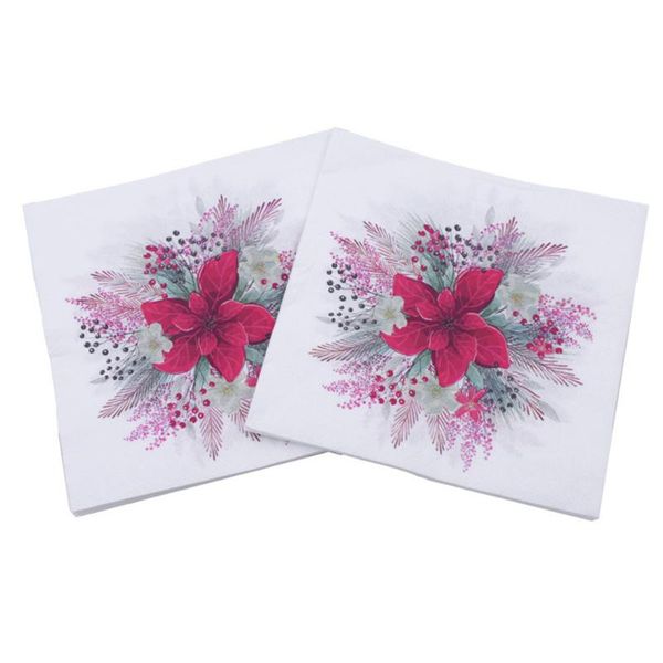 

table napkin 20 sheets 33x33cm floral printing disposable paper napkins party supplies for valentine's day banquet daily use