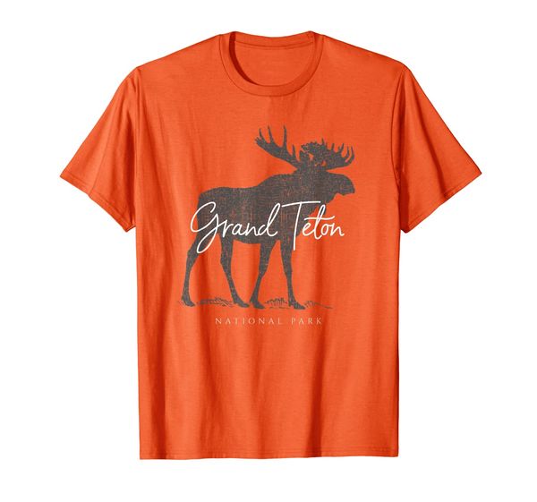 

grand teton national park distressed moose t-shirt, White;black
