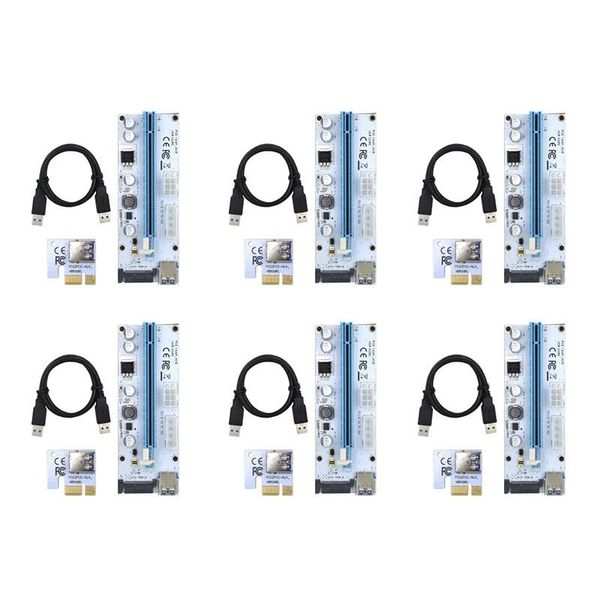 

in 1 molex 4pin sata 6pin pcie pci-e pci express riser card 1x to 16x usb 3.0 cable for mining computer cables & connector connectors
