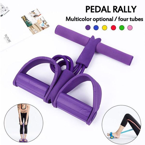 

four tubes resistance bands pedal puller rope arm leg abdominal exerciser home sports body building yoga fitness equipment