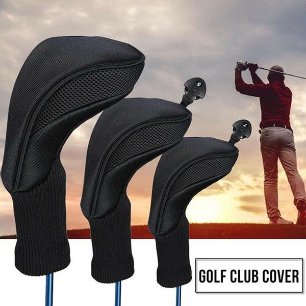 

complete set of clubs 3pcs golf club cover fan products wood driver protection anti-friction head cap accessories