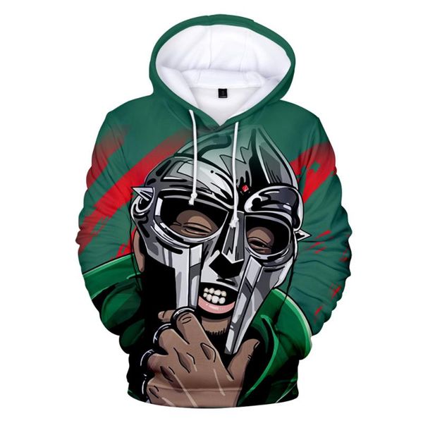

men's hoodies & sweatshirts mf doom 3d hip hop fashion hoodie sweatshirt men women autumn winter tracksuits american rapper print, Black