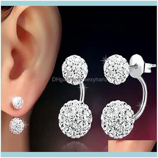 

charm jewelrypromotion shambhala double ball design 925 sterling sier ladies stud earrings for women jewelry birthday oorbellen drop deliver, Golden