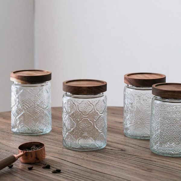 

storage bottles & jars excellent workmanship long lasting glass retro style flower pattern kitchen bottle for home