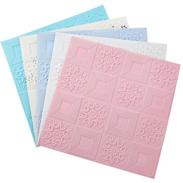 

wall stickers 3d self-adhesive wallpaper anti-collision soft package bright flower decoration waterproof and moisture-proof pe foam brick