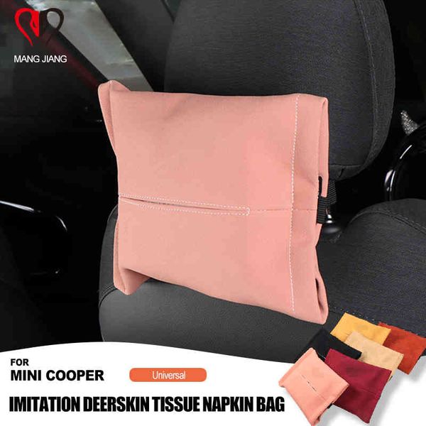 Auto Interior Imitação Deerskin Couro De Couro Tecido De Guardanapo Caixa De Guardanapa Bag Package Capa Para Mini Cooper JCW S One D R55 R60 F54 F55 F60