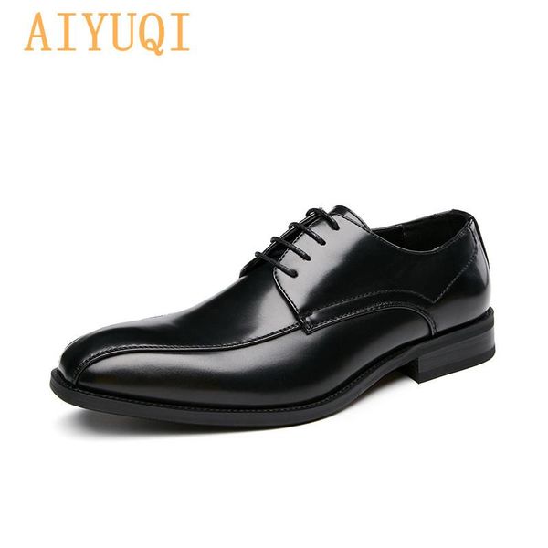 

men's dress shoes business casual gentleman men lace up british style square head oxford 2, Black