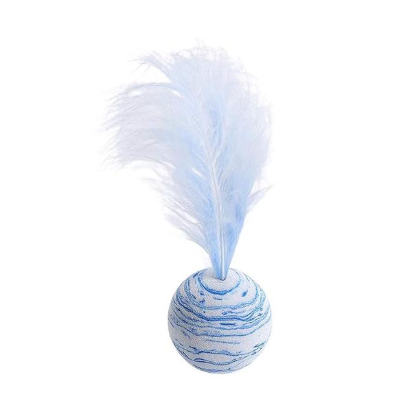 

cat toys soft eva foam toy ball feather teaser kitten interactive for small dogs cats accessories