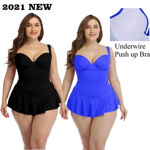 

plus size one piece swimsuit women swimwear large big plussize solid swimming bathing suits beachwear wear for female one-piece