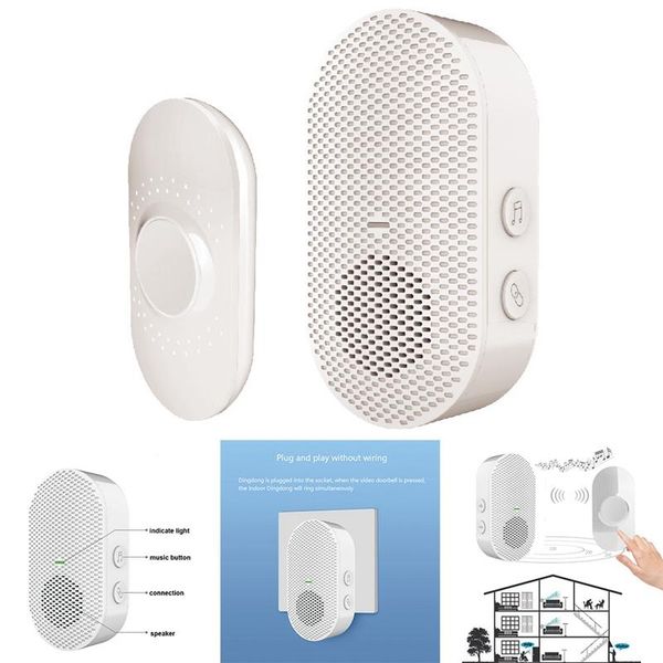 

doorbells led wireless chime door bell & remote control music songs 60m range doorbell for home offices els