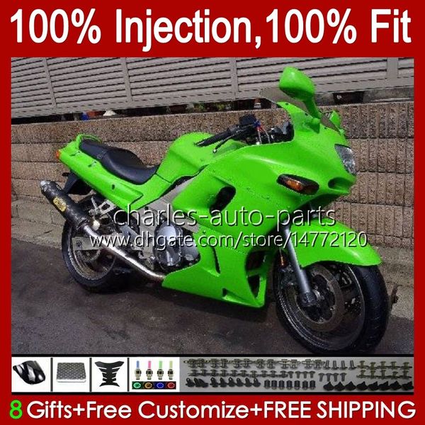 Инъекционные тела для Kawasaki Ninja ZZR400 ZZR-400 ZZR-600 00 01 02 03 04 05 06 07 84HC.33 ZZR 600 400 ZZR60000 1993 1994 1995 1996 1997 1998 1999 OEM Обтекивающий комплект глянцевый зеленый