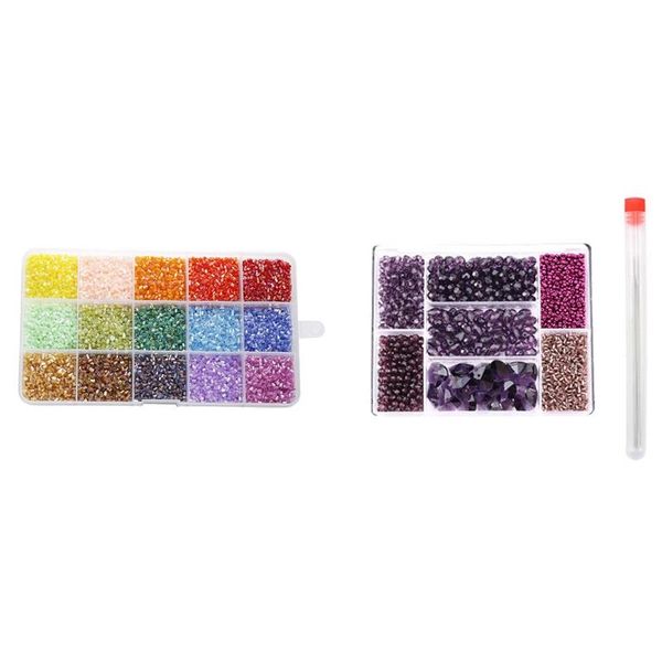 

other colored tube beads crystal glass diy seed & mixed shape bead set purple