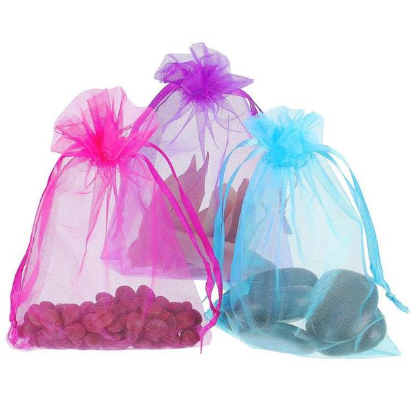 

gift wrap 100pcs organza candy bags wedding jewelry drawstring storage pouches solid color sweets bag boxes birthday decora