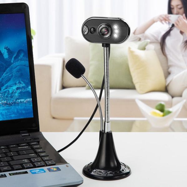 

webcams 1.4m usb metal hose driver-webcam 480p computer pc lapweb camera with microphone led light automatic white balance