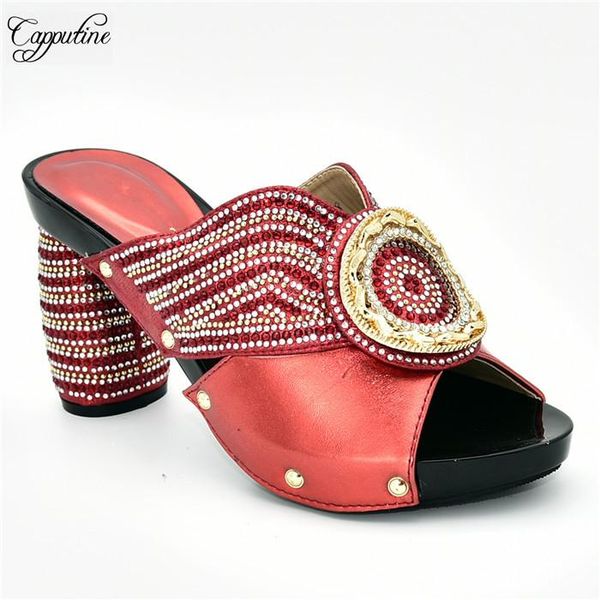 

dress shoes amazing red african slip-on high heel pumps with rhinestones for fashion lady 288-4, height 9cm, Black