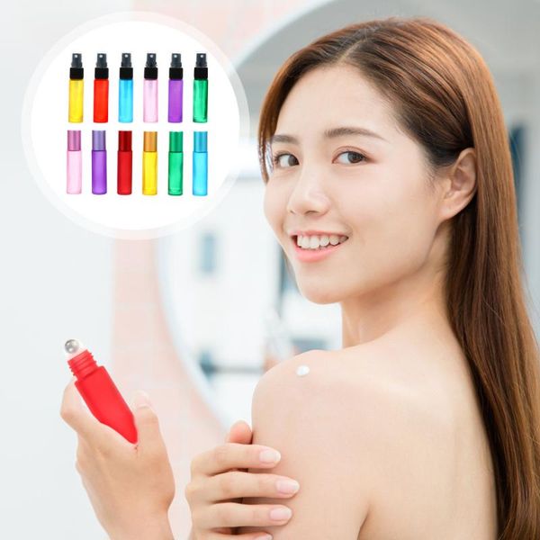 

storage bottles & jars 1 set 12pcs roller frosted glass essential oil (mixed style)