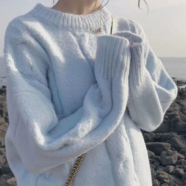

women's sweaters women pullover soft milk sweater lazy wind in autumn and winter korean coat early, White;black