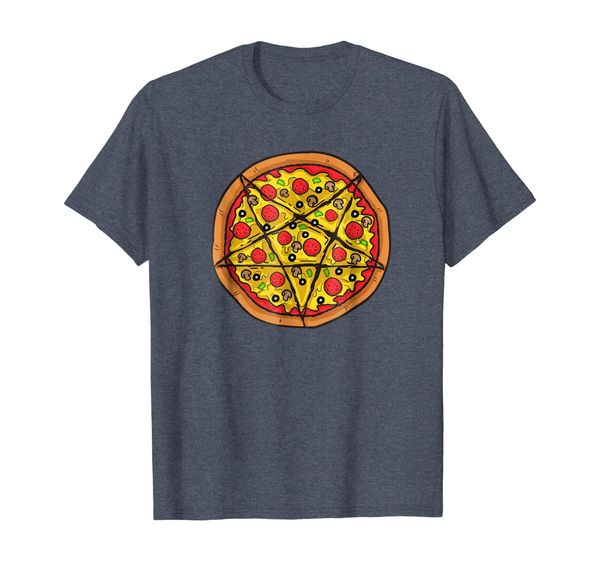 

pizza pentagram shirt occult satanic lucifer gift women men, White;black