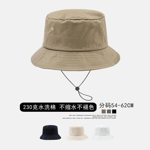 

black fisherman hat women's korean-style big head circumference japanese sun protection beanies