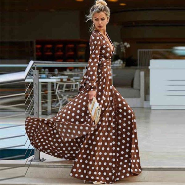 

paris girl polka dot dress red long sleeve summer women boho es ladies high split tunic 210524, Black;gray