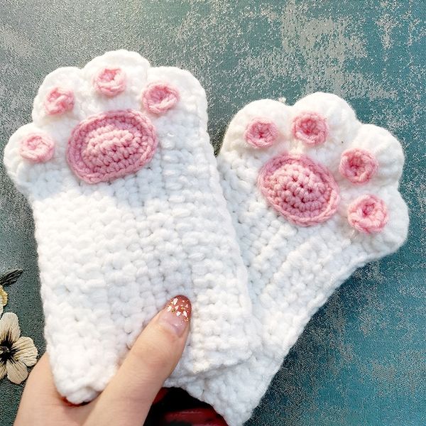 

1zs cat glovesh fabricwoven mittens yarnhomemade vibratohwoven tiktok cat gloveshand knitted diy knitted fabricwoven yarnhomemade vibratoha, Blue;gray