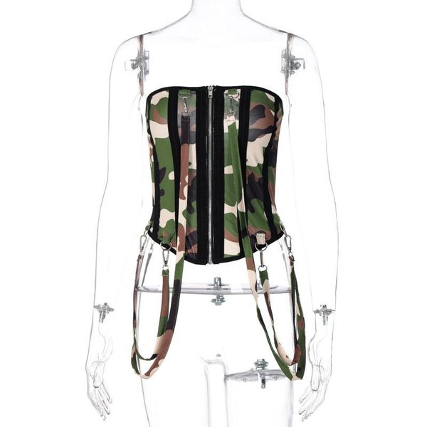 

belts wllwlp european 2021 fashion camouflage printed beautiful back multi-ribbon zippers cummerbunds for women a162, Black;brown