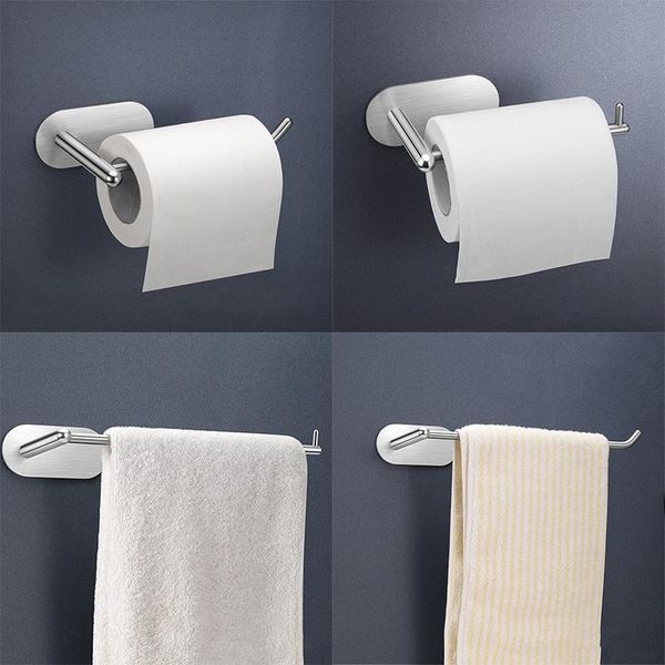 

toilet paper holders stainless steel wall roll holder black silver self adhesive for bathroom stick towel rack