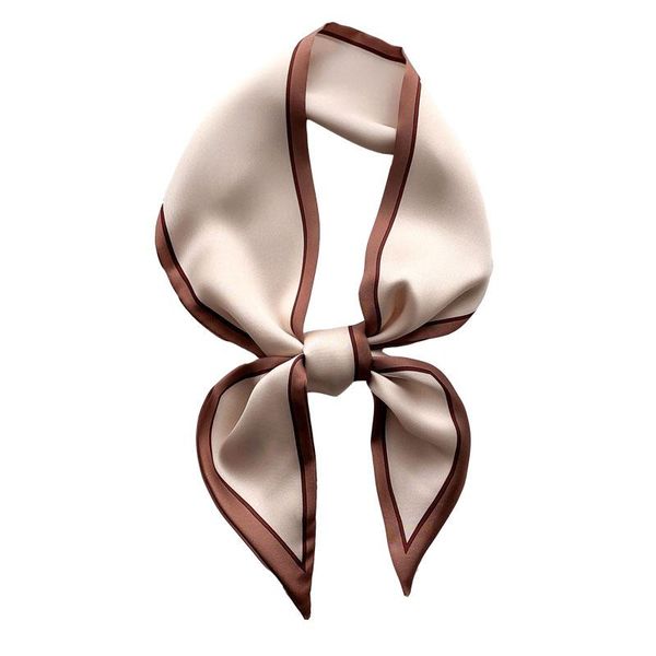 

scarves 2021 pure color small for women simple fashionable and generous with thin narrow long ribbon, Blue;gray