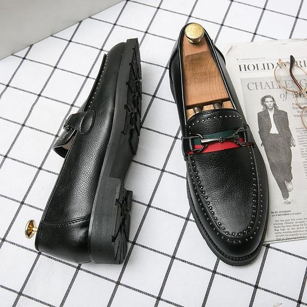 

dress shoes moccasins for men trending fashion casual leather man men's summer black mens loafers formal genuine