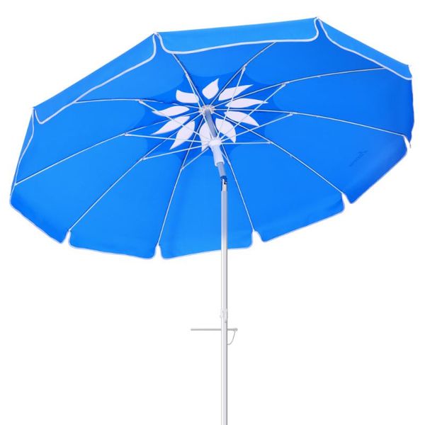 

tents and shelters movto6.5ft beach umbrella ventilation uv protection sun shelter windproof for seaside travel (sky-blue