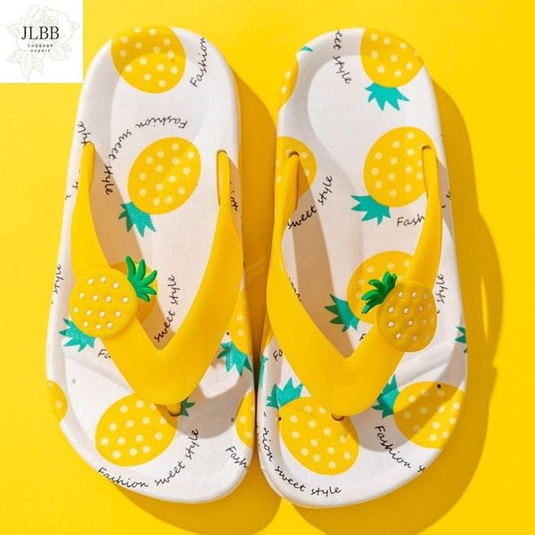 

summer catroon kids fruit slippers sandals toddler girls bath slides non slip home indoor outdoor beach shoes slipper, Black;grey