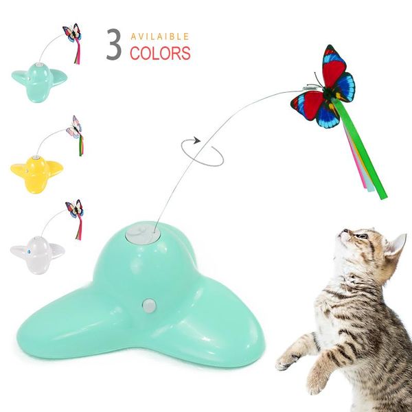 

dog toys & chews thin electric rotating butterfly cat toy butterflies for kitten puppy katten speelgoed durable auto interactive