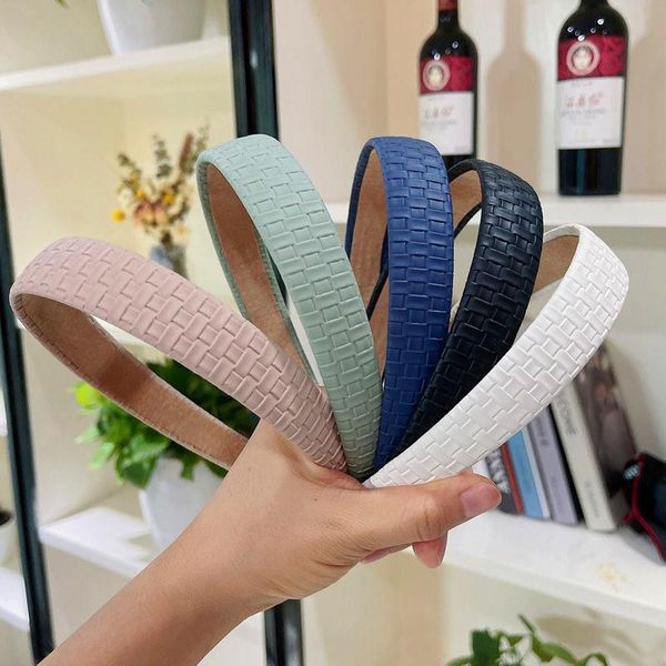 

hair accessories women girls thin pu leather plain hairband headband adult